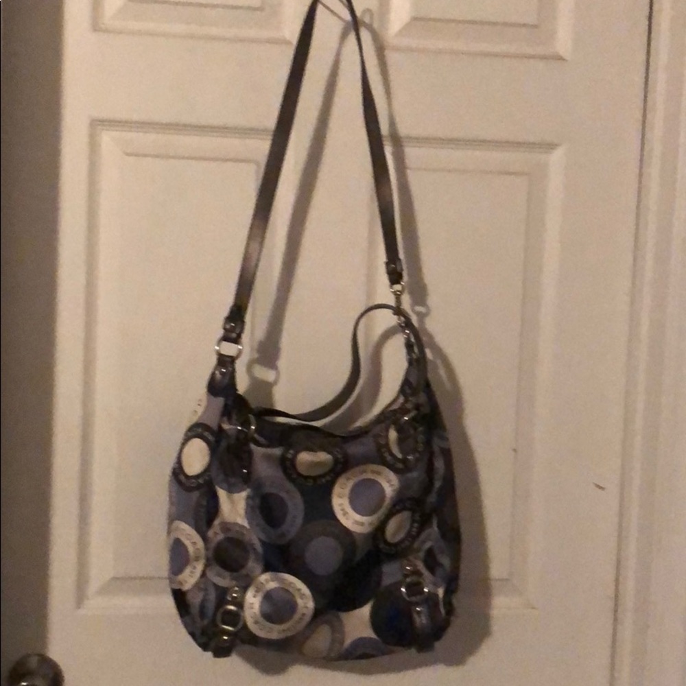Coach blue and white crossbody/shoulder purse